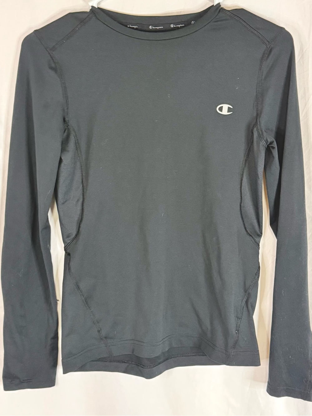 Champion Boys Athletic Black Long Sleeve Shirt — Size Large